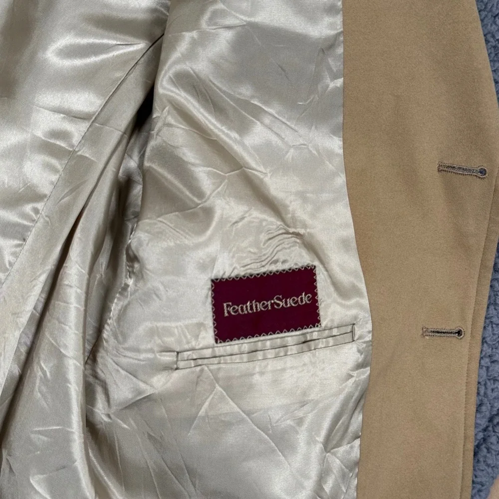 Vintage Chaps Ralph Lauren FeatherSuede Blazer Tan Two Button Sport Coat Mens 44